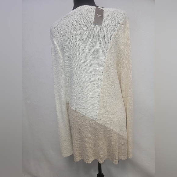 Pure Jill by J.Jill Women's Size Large Cream Multi Color Long Sleeve Sweater - Picture 6 of 12
